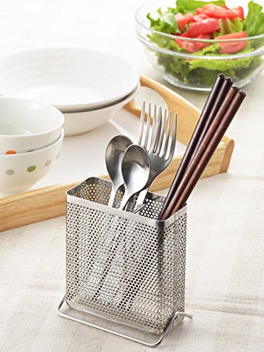 Yoshikawa 1621046 Cutlery Pocket, Square Punching, Silver, 3.9 x 2.6 x 4.1 inches (10 x 6.5 x 10.5 cm)