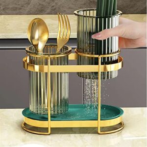 Yalych Utensil Caddy Kitchen Cutlery Organizer Spoon Fork Cage Drain Storage Holder Tableware Shelf Box Accessories Wall Mounted Chopstick Tube Pen Holder