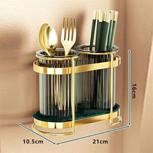 Yalych Utensil Caddy Kitchen Cutlery Organizer Spoon Fork Cage Drain Storage Holder Tableware Shelf Box Accessories Wall Mounted Chopstick Tube Pen Holder