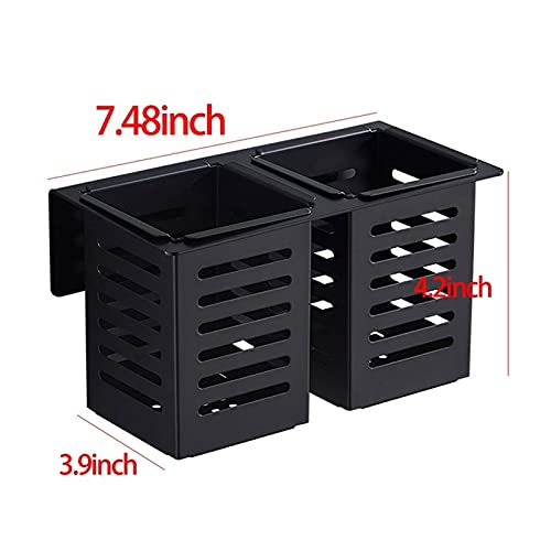 Yalych Utensil Caddy Wall-Mounted Tableware Chopstick Holder Stainless Steel Silverware Drain Basket Pen Holder