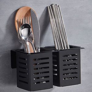 Yalych Utensil Caddy Wall-Mounted Tableware Chopstick Holder Stainless Steel Silverware Drain Basket Pen Holder