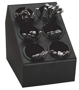 dispense-rite ctsh-6bt six compartment countertop flatware organizer,black