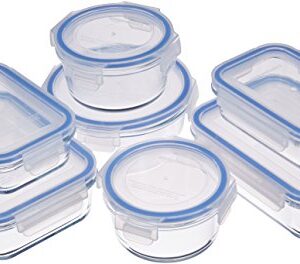 Amazon Basics Glass Locking Lids Food Storage Containers, 14-Piece Set