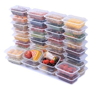 NutriBox [40 Value Pack] single one compartment 24 OZ Meal Prep Plastic Food Storage Containers - BPA Free Reusable Lunch Bento Box with Lids - Spill proof,Microwave, Dishwasher and Freezer Safe