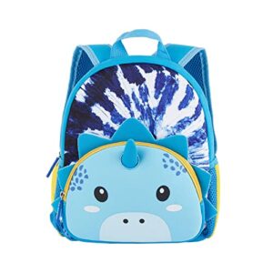 kk crafts toddler backpack, waterproof preschool backpack, 3d cute cartoon neoprene animal schoolbag for kids, lunch box carry bag for 1-6 years boys girls, blue dinosaur