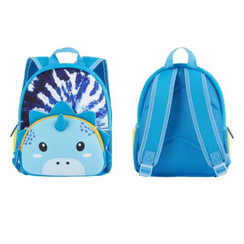 KK CRAFTS Toddler Backpack, Waterproof Preschool Backpack, 3D Cute Cartoon Neoprene Animal Schoolbag for Kids, Lunch Box Carry Bag for 1-6 Years Boys Girls, Blue Dinosaur