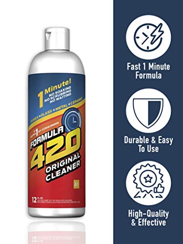 Formula 420 Glass Metal Ceramic Pipe Cleaner 12 Oz Bottles 4 Pack