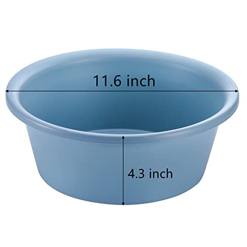 AVLA 4 Pack Round Plastic Wash Basin, 5 Quart Stackable Camping Dishpan, Portable Vegetable Fruit Dish Tub, PP Small Multipurpose Washtub for Face Cleansing, Home Kitchen Sink Outdoor Indoor