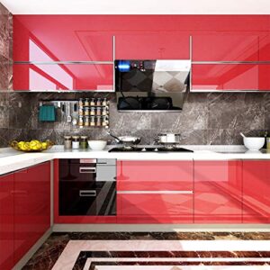 Livelynine Red Contact Paper Self Adhesive Wall Paper Decorations Peel and Stick Wallpaper Kitchen Cabinets Countertops Appliances Red Vinyl Adhesive Shelf Liners Removable Waterproof 15.8x78.8 Inch