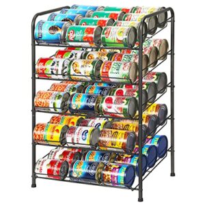 mooace can organizer for pantry, can rack organizer holds up 60 cans, can storage organizer rack for canned food kitchen cabinet pantry countertop, black