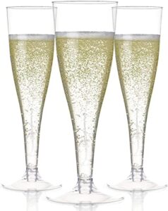 24 plastic champagne flutes disposable | clear plastic champagne glasses for parties | clear plastic cups | plastic toasting glasses | mimosa glasses | new years eve party supplies 2023