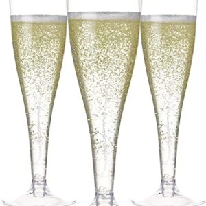 24 Plastic Champagne Flutes Disposable | Clear Plastic Champagne Glasses for Parties | Clear Plastic Cups | Plastic Toasting Glasses | Mimosa Glasses | New Years Eve Party Supplies 2023