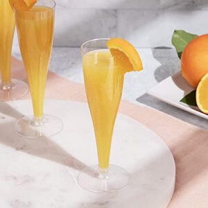 24 Plastic Champagne Flutes Disposable | Clear Plastic Champagne Glasses for Parties | Clear Plastic Cups | Plastic Toasting Glasses | Mimosa Glasses | New Years Eve Party Supplies 2023