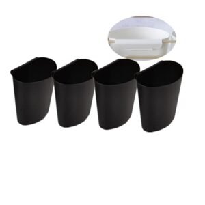 4pcs hanging cup holder,rolling cart accessories,plant containers,hanging flower pots,space saver,storage bucket,pencil holder,make up pencil holder office,kitchen wall organizer decor (black)