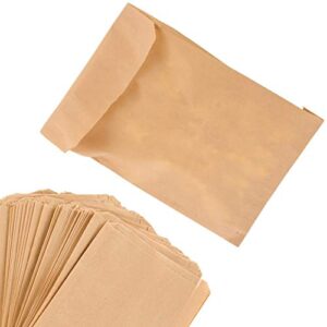 paper sandwich bags kraft brown 200 pack – biodegradable and compostable food grade paper bags – unbleached compostable natural kraft paper stock bags for bakery cookies, treats, snacks, sandwiches