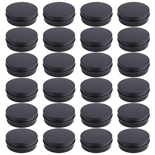 Foraineam 24 Pack 4 oz Screw Lid Round Tins Aluminum Empty Tins Metal Storage Tin Jars Spice Containers Travel Tin Cans