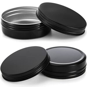 Foraineam 24 Pack 4 oz Screw Lid Round Tins Aluminum Empty Tins Metal Storage Tin Jars Spice Containers Travel Tin Cans