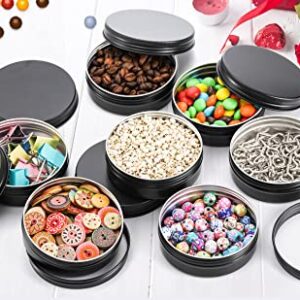 Foraineam 24 Pack 4 oz Screw Lid Round Tins Aluminum Empty Tins Metal Storage Tin Jars Spice Containers Travel Tin Cans