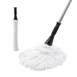 eyliden mop with 2 reusable heads, easy wringing twist mop, with 57.5 inch long handle, wet mops for floor cleaning, commercial household clean hardwood, vinyl, tile, and more