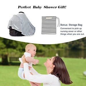 Baby Nursing Cover & Nursing Poncho - Multi Use Cover for Baby Car Seat Canopy, Shopping Cart Cover, Stroller Cover, 360° Full Privacy Breastfeeding Coverage, Baby Shower Gifts for Boy&Girl