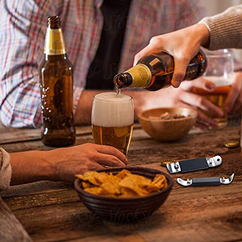 3 Pieces Magnetic Bottle Openers Can Opener Classic Beer Opener Stainless Steel Small Bottle Opener Can Tapper with Magnet for Camping and Traveling HANCELANT