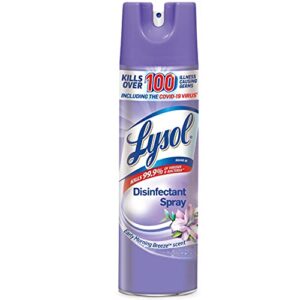 lysol disinfectant spray, sanitizing and antibacterial spray, for disinfecting and deodorizing, early morning breeze, 19 fl oz, (packaging may vary)