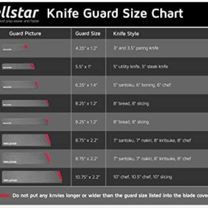 WELLSTAR Knife Edge Guards Set, 8 Piece Universal Blade Covers, BPA Free ABS Protective Blade Sheaths, Non-Scratch Felt Lining Kitchen Knives Covers (Knives not included)