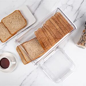 Baraiser Bread Box, Sandwich Size Bread Keeper, Bread Storage Container with Airtight Lid, Pack of 2