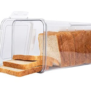 Baraiser Bread Box, Sandwich Size Bread Keeper, Bread Storage Container with Airtight Lid, Pack of 2