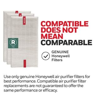 Honeywell HEPA Air Purifier Filter R, 3-Pack for HPA 100/200/300 and 5000 Series - Airborne Allergen Air Filter Targets Wildfire/Smoke, Pollen, Pet Dander, and Dust