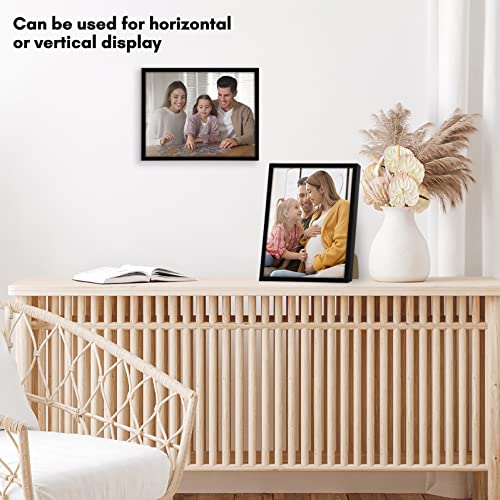 Americanflat 8.5x11 Thin Picture Frame in Black with Shatter Resistant Glass - Horizontal and Vertical Formats for Wall and Tabletop