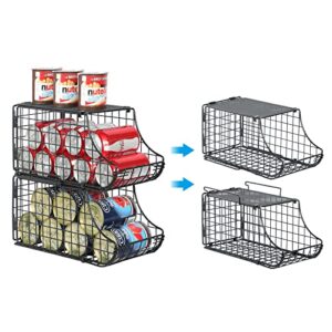 soda can dispenser with lid stackable can organizer for pantry drink dispenser for refrigerator canned food storage