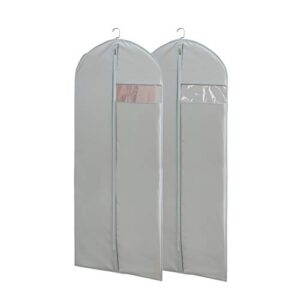 dress bags for gowns long, 65” long dress clear garment bag(set of 2, 23.3” x 65” )