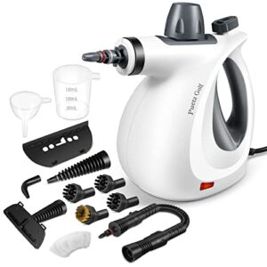 pressurized handheld multi-surface natural steam cleaner with 12 pcs accessories, multi-purpose steamer for home use, steamer for cleaning floor, upholstery, grout and car
