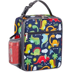 toddler lunch bag for kids lunch box, dinosaur lunch boxes for boys lunch bag,insulated reusable lunch bag with waterproof liner, thermal meal container tote for girls & boys & women, dinosaur style