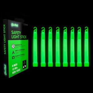12 ultra bright emergency glow sticks – individually wrapped long lasting industrial grade glowsticks for survival gear, camping lights, power outages and military use (green)