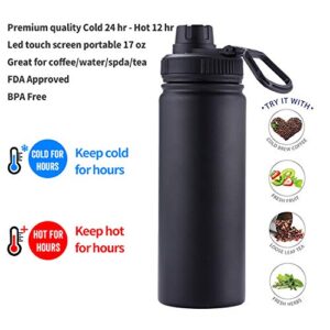 Tea Infuser Bottle With Removable Loose Leaf Tea Strainer 18/8 Stainless Steel Insulated Travel Tea Tumbler Black