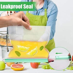 【Upgrade】Cadrim Reusable Extra Thick Silicone Food Storage Bags - 6 Packs Zipper Freezer Bags For Marinate Meats Sandwich, Snack, Cereal,Fruit Meal Prep, Leakproof, Dishwasher-Safe Lunch Storage Bags