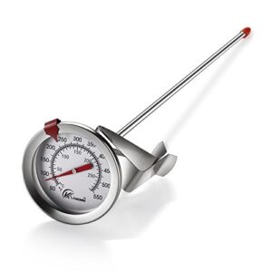 kt thermo candy/deep fry thermometer with instant read,dial thermometer,12″ stainless steel stem meat cooking thermometer,best for turkey,bbq,grill