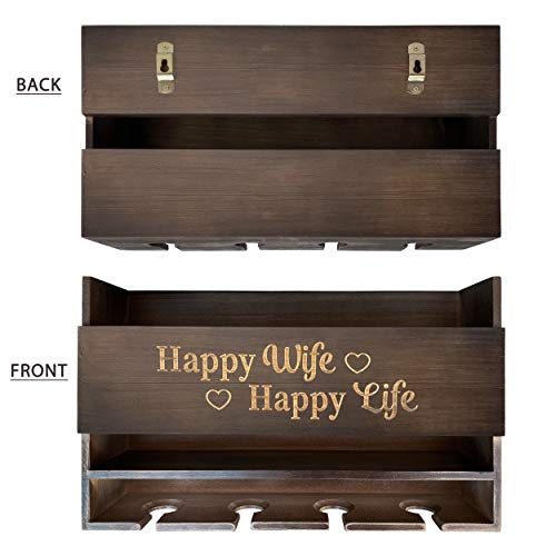 GIFTAGIRL Unique Gifts for Wife from Husband this Christmas - Funny Wine Gifts from Husband like our Happy Life Happy Wife Racks are ideal Wine Gifts for Women Funny, and Arrive Beautifully Gift Boxed