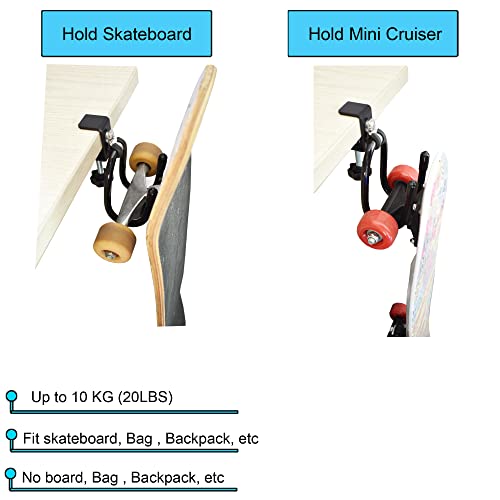 YYST Desk Mount Bag Holder Hook Clamp-On Backpack Hanger Reduce Desk Clutter (20 lb. Capacity)- No Bag (2)