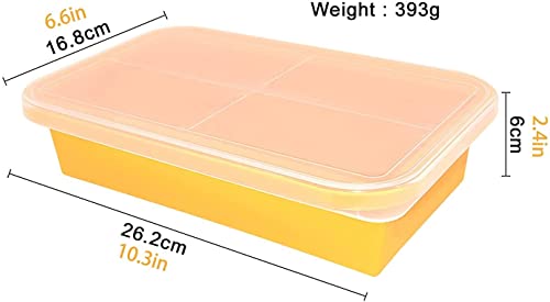 (2 Pack) Large Silicone Freezer Containers For Soup, Pasta Sauce, Leftovers, Broth & More - 6 Cup Reusable BPA Free Non Plastic Food Storage Freezing Trays With Lids & Measurement Lines (2 Pack)