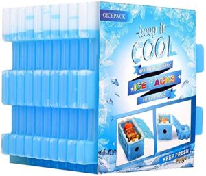10 x ice packs for lunch box, freezer packs, reusable slim cool pack for lunch bags/lunch boxes/office/jobsite/picnics/camping/beach, for all ages use, set of 10, blue