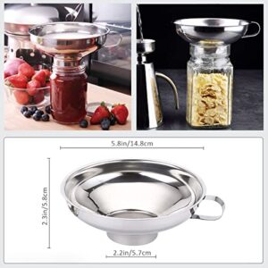 Canning Funnel for Kitchen Use, Wide Mouth Funnel for Mason Jars, Large Canning Funnels for Filling Bottles, Stainless Steel Food Funnel Set