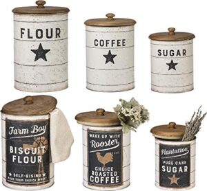 primitives by kathy farmhouse tin canisters, sugar, coffee, flour