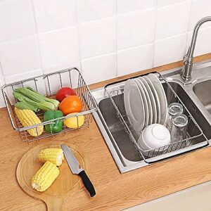 NDYKWL 3-in-1 Dish Drying Rack, Dish Drainer in Sink, Dish Rack Over The Sink or On Counter , Rustproof, Easy to Clean, Save Counter Space for Kitchen