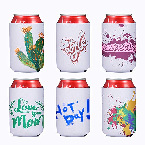 Beer Can Cooler Sleeves Blank, Neoprene Beer Can Sleeves Beer Can Coolers Covers for 12oz Cans Bottles,Personalized Sublimation Sleeves for Weddings, Bachelorette Parties, HTV Projects, 24 Pack