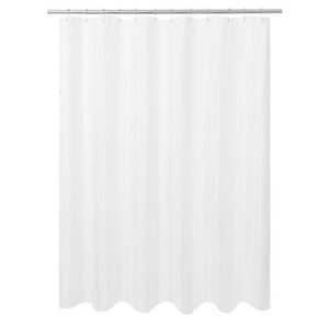 n&y home ultimate waterproof fabric shower curtain or liner, machine washable, breathable fabric tpu lining bath tub shower liner, white, 72×72 inch