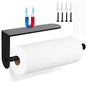 magnetic paper towel holder,togbcee 12″ multifunctional ktchen towel rolls bar with strong magnet backing-stable stick to any ferrous surface-fit refrigerator,grill etc. (carbon steel black)