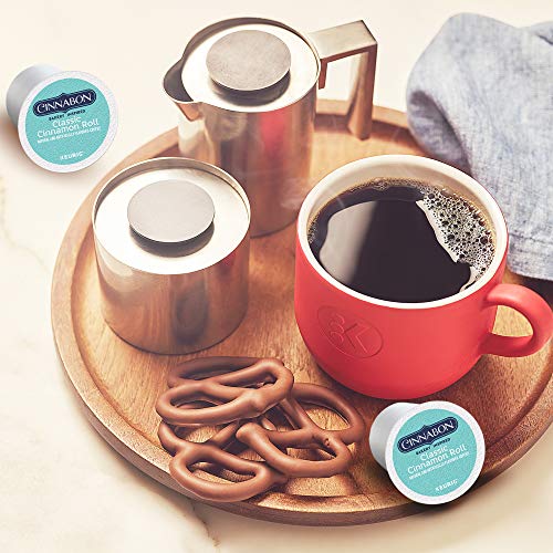 Cinnabon Classic Cinnamon Roll, Single-Serve Keurig K-Cup Pods, Flavored Coffee, 12 Count (Pack of 6)